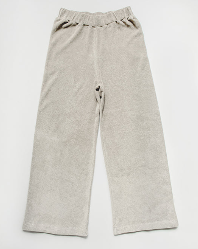 The Wide Leg Terry Trouser - Women's | ecru