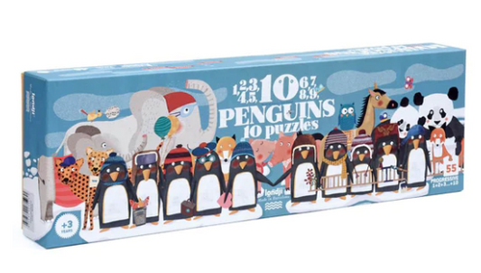 LONDJI Puzzle - 10 Penguins (10 puzzles-55pcs) Progressive