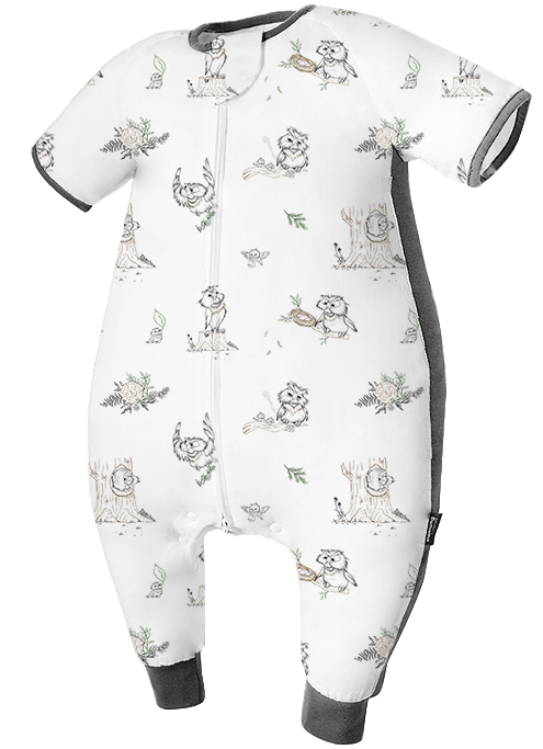 US domiamia 短袖双层竹棉纱布分腿睡袋-群鸟时记