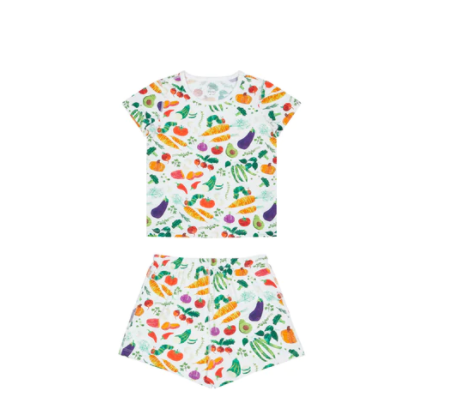Bamboo Jersey Two-Piece Short Sleeve PJ Set - Eric Carle Farmer's Market