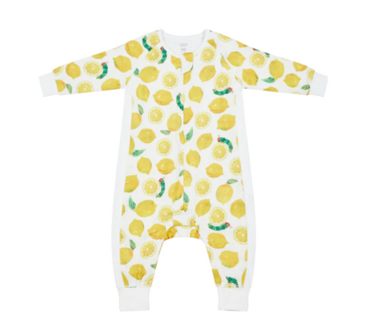 Bamboo Pima Long Sleeve Sleep Suit 0.6 TOG - Eric Carle Lemon Squeezy