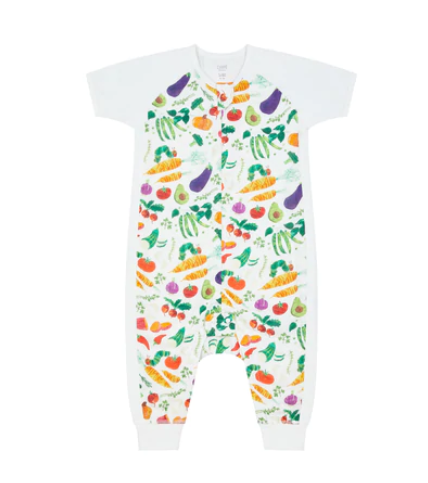 Raglan Bamboo Pima Short Sleeve Sleep Suit 0.6 TOG - Eric Carle Farmer's Market