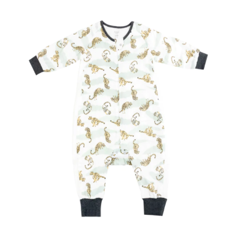 Bamboo Pima Long Sleeve Sleep Suit 0.6 TOG - Jungle Stripes