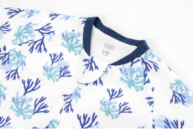 Avocado Bamboo Long Sleeve Sleep Suit 1.0 TOG - Blue Reef
