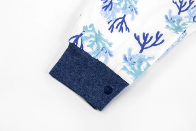 Avocado Bamboo Long Sleeve Sleep Suit 1.0 TOG - Blue Reef