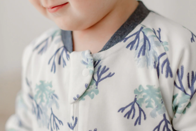 Avocado Bamboo Long Sleeve Sleep Suit 1.0 TOG - Blue Reef