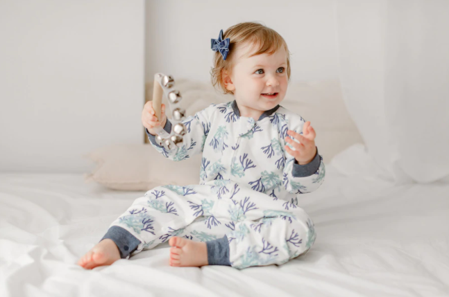 Avocado Bamboo Long Sleeve Sleep Suit 1.0 TOG - Blue Reef