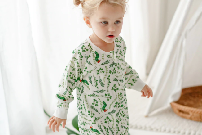 Bamboo Pima Long Sleeve Sleep Suit 0.6 TOG - Eric Carle Herb Garden