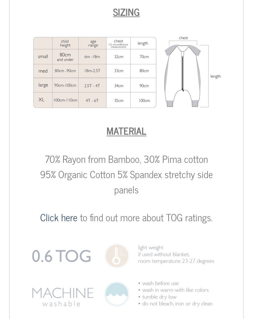 0.6TOG Short Sleeve Sleep Suit – Spring Fling