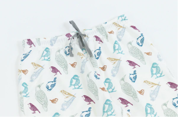 Women's Organic Cotton Long Sleeve Pocket Tee PJ Set - Birder's Paradise