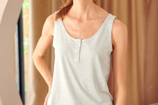 Women's Basics Bamboo Cotton Tank Top - Grey Dawn