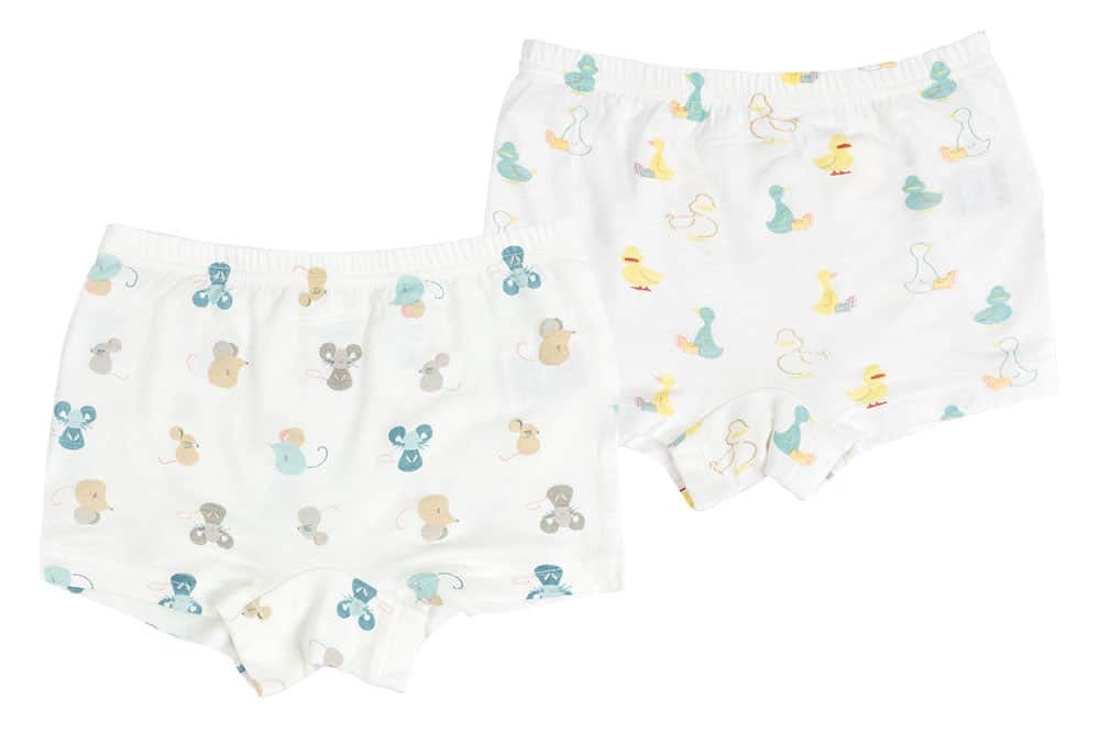 Bamboo Girls Boy Short Underwear (2 Pack) – Mighty Mouse + Rubber Duck