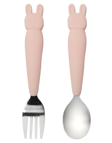 Born To Be Wild Kids Spoon and Fork Set - Bunny