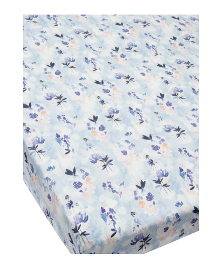 AW22 - Fitted Crib Sheet - Ink Floral