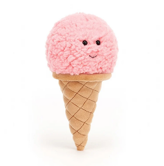 Jellycat Irresistible Ice Cream in Strawberry  ONE SIZE - H18 X W8 CM