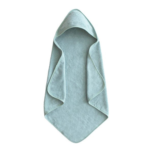 ORGANIC COTTON BABY HOODED TOWEL - SEA MIST