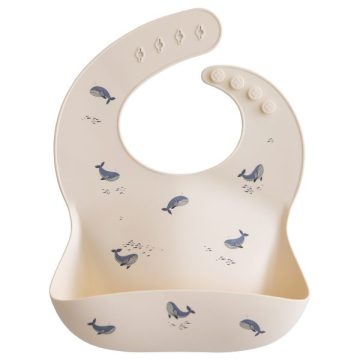 SILICONE BABY BIB (WHALES)