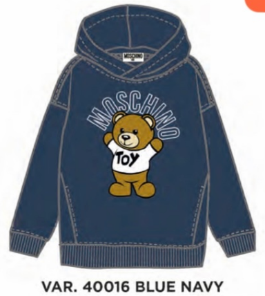 MOSCHINO HOODED SWEATSHIRT HUF06U LCA40 - BLUE NAVY