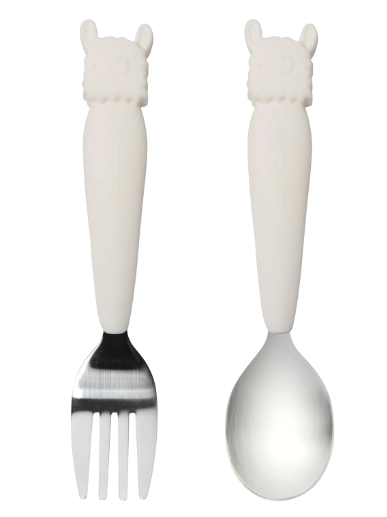 Born To Be Wild Kids Spoon and Fork Set - Llama