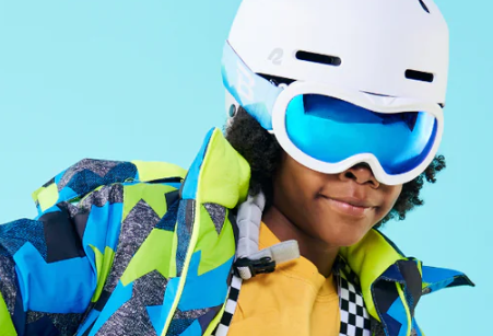 Wicked White Kids Ski Goggle Arctic Blue Mirrored Lens