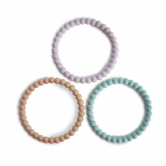 Pearl Teething Bracelet (Lilac/Cyan/Soft Peach)