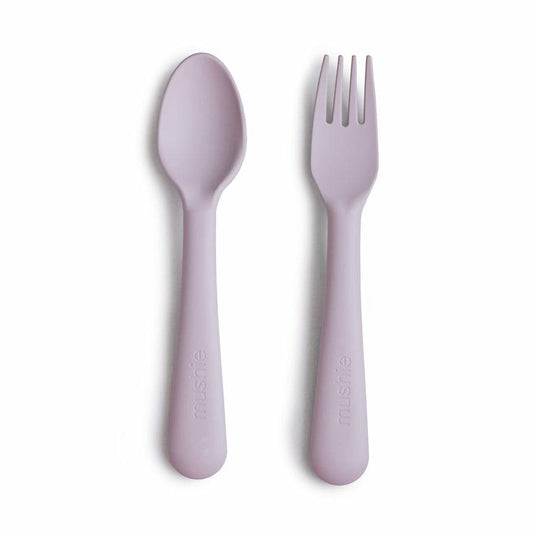 Dinnerware Fork and Spoon Set (Soft Lilac)