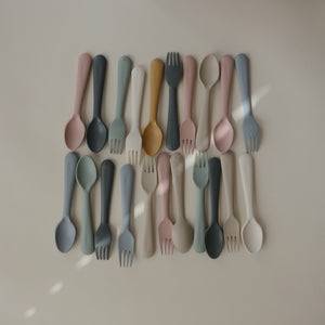 Dinnerware Fork and Spoon Set (Soft Lilac)