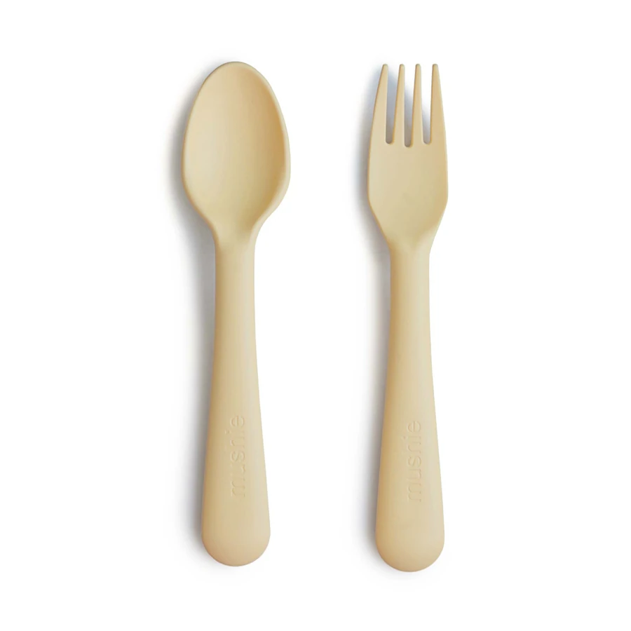 Dinnerware Fork and Spoon Set (Pale Daffodil)