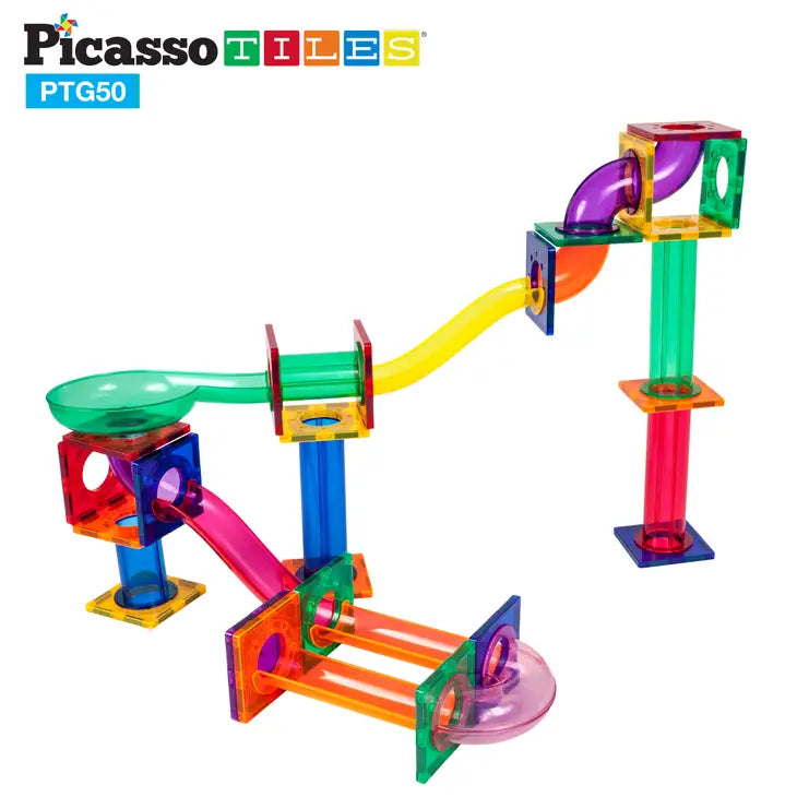 PICASSO TILES - Magnetic Marble Run Track/50-Piece Set