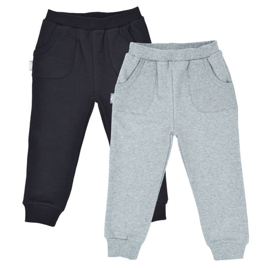 Kids Winter Jogger Pants Pack of 2 | Black & Light Grey