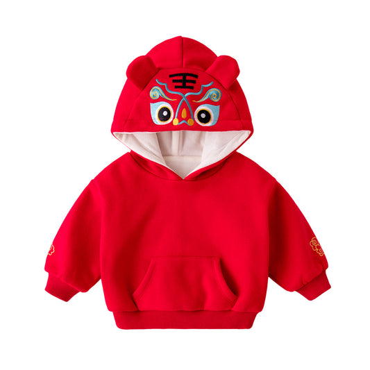 小老虎连帽新年卫衣