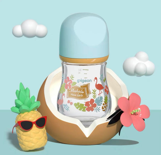 Pigeon/贝亲小Q瓶系列 宽口径玻璃奶瓶 80ml