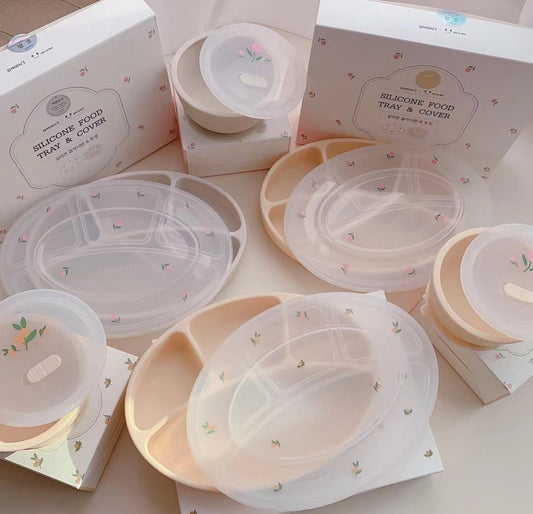 DotToDot Divided Suction Plate With Lid - 分格餐盘(带盖)