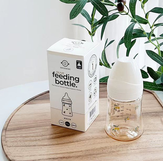 Grosmimi Olive Edition PPSU Feeding Bottle Single Pack with Silicone Nipple- 格罗咪咪橄榄奶瓶(单个装)带奶嘴