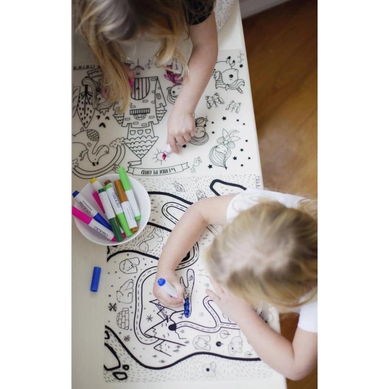 Silicone Reusable Coloring Tablemat for Kids - USA Map