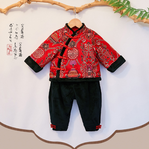 男宝宝加绒套装-9407