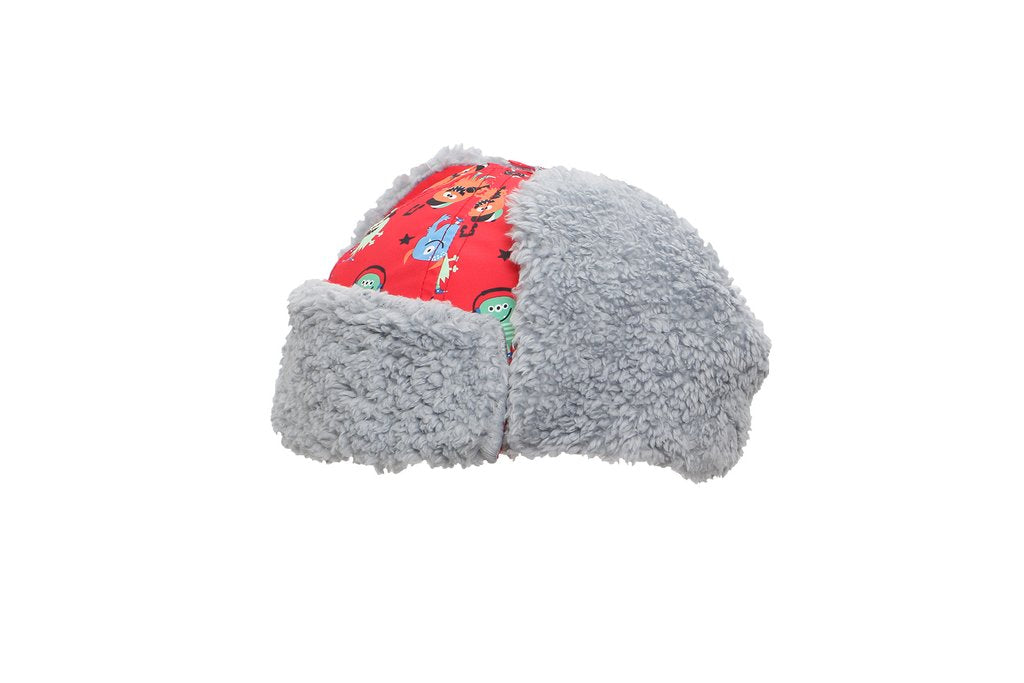 Kids & Baby Water Repellent Trapper Hat - Monsters (Red)