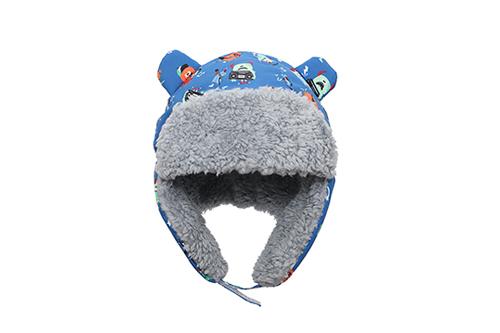Kids & Baby Water Repellent Trapper Hat - Monsters (Blue)