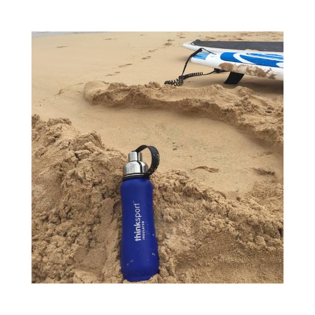 Insulated Sports Bottle - Coated - Blue