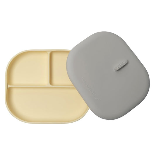 Divided Plate with lid - Sunny Yellow