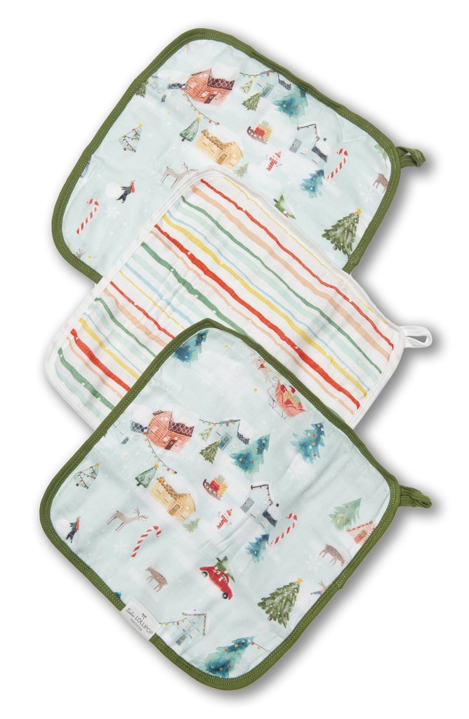 Washcloth 3-pieces Set - Merry and Bright