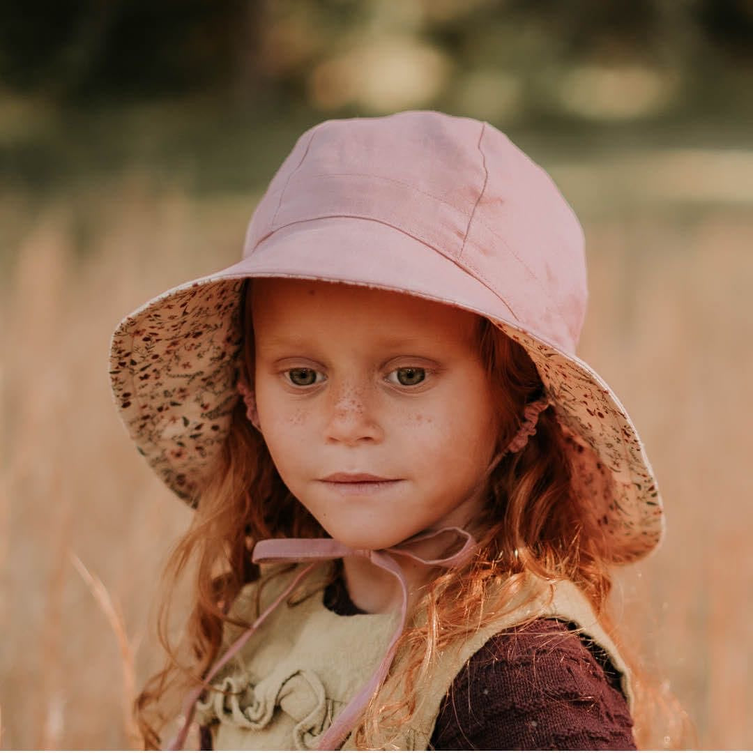 'Wanderer' Girls Reversible Sun Hat - LUCY / Rosa